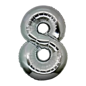TEKNOPOİNT FOLYO  BALON 40 inç  RAKAM GÜMÜŞ  8  SEK-32