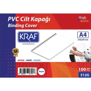 KRAF 512G CİLT KAPAĞI A4 160mic. 100LÜ BEYAZ