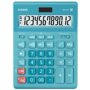 CASIO GR-12C 12 HANE AÇIK MAVİ MASAÜSTÜ HESAP MAKİNESİ
