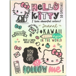 VICTORIAS JOURNALS 524-1932 HELLO KITTY SMYTH FLEXY ESNEK VEGAN DERİ KAPAKLI 13X18 80 GR. 80 YAPRAK ÇİZGİLİ DEFTER