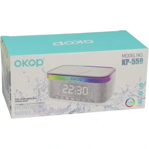 FANIX KP-559 OKOP RGB COLORFUL LIGHT WIRELESS SPEAKER SAAT-ŞARJ İSTASYONU MASAÜSTÜ HOPARLÖR YATAY