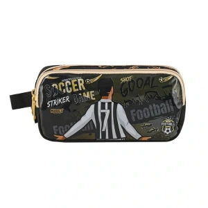 MUGGLE MU-9142 SOCCER GAME 2 BÖLMELİ KALEM ÇANTASI SİYAH