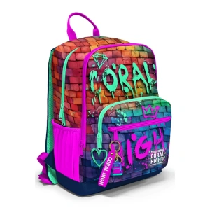 CORAL HIGH 23629 KIDS PEMBE LACİVERT GRAFİTİ DESENLİ DÖRT BÖLMELİ SIRT ÇANTASI