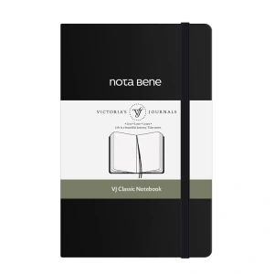 VICTORIAS JOURNALS NOTE BENE 9235 CLASSIC NOTEBOOK ESNEK KAPAK 9x14cm 70gr.400 SYF. ÇİZGİLİ DEFTER SİYAH