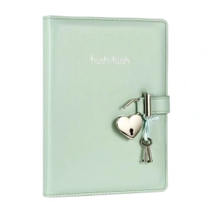 VICTORIAS JOURNALS 124-1109 HUSH HUSH HEART PASTEL KUTULU KİLİTLİ 13x18cm 80gr.160YP.ÇİZGİLİ DEFTER PASTEL YEŞİL
