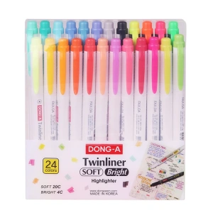 DONG-A TWINLINER SOFT FOSFORLU KALEM SETİ 24 RENK
