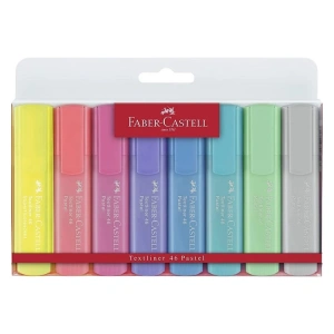 FABER CASTELL TEXTLINER 46 FOSFORLU KALEM PASTEL RENKLER 8Lİ POŞET 1546