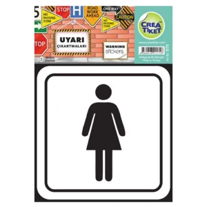 CREA UYARI ETİKETİ - BAYAN WC FİGÜRÜ 1171