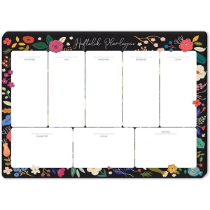 KESKİN 43730-2 17X24 HAFTALIK PLANNER BLOK SİYAH ÇİÇEK