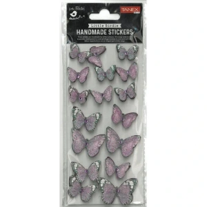 TANEX HANDMADE TNX-28042 DEKORATİF ETİKETLER - TAŞLI KELEBEK-2 SERİSİ STICKER - TEKLİ