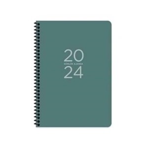 KESKİN 17X24 SPİRALLİ SERT KAPAK GÜNLÜK AJANDA - YEŞİL  830502-99