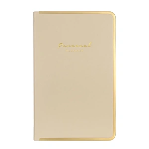 VICTORIAS JOURNALS MONACO 0234 VEGAN DERİ SERT KAPAK 13x21 100gr.160 SYF. PLANNER ÇİZGİLİ DEFTER BEJ