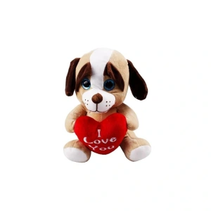 HALLEY PELUŞ PL62253 MAVİ GÖZLÜ KALPLİ KÖPEK 25CM.