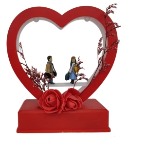 PART MARTY HEDİYELİK KALPLİ GÜLLÜ IŞIKLI MASA SÜSÜ