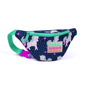CORAL HIGH 22567 LACİVERT UNİCORN DESENLİ BEL ÇANTASI