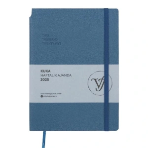 VICTORIAS JOURNALS 124-1439 14X20,5 KUKA HAFTALIK AJANDA A5 - LACİVERT