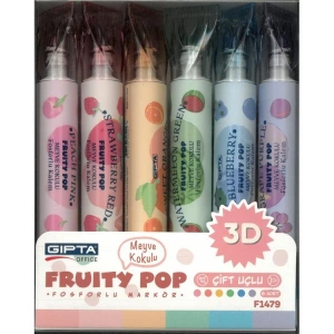 GIPTA F1479 FRUITY POP MEYVE KOKULU FOSFORLU KALEM 6 LI SET
