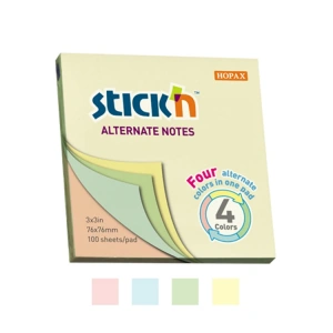 GIPTA STICKN 76X76 PASTEL 4 RENK YAPIŞKANLI NOTLUK 100 YP.
