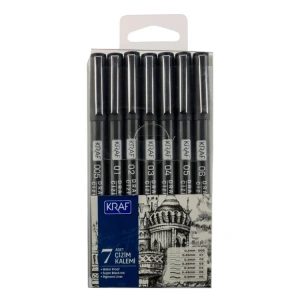 KRAF 222  DRAWING PEN ÇİZİM KALEMİ SETİ 7Lİ