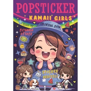 LAMA TOYS POPSTICKER KAWAII GIRLS STICKERLI BOYAMA KİTABI 16 SAYFA