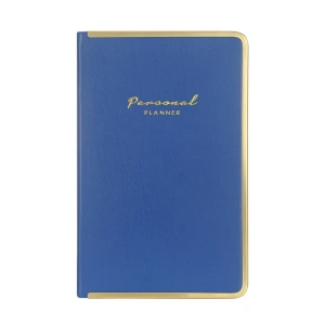 VICTORIAS JOURNALS MONACO 0227 VEGAN DERİ SERT KAPAK 13x21 100gr.160 SYF. PLANNER ÇİZGİLİ DEFTER MAVİ