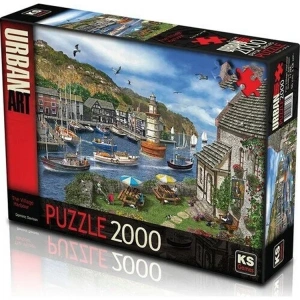 KS GAMES 11386 THE VILLAGE HARBOUR 96x68cm YAPBOZ/PUZZLE 2000 PARÇA