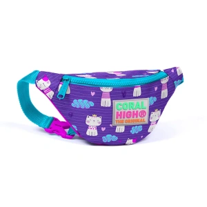 CORAL HIGH 22560 MOR PEMBE KEDİ DESENLİ BEL ÇANTASI