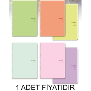 KESKİN 17X24 PASTEL NOTE SPİRALLİ PP KAPAK DEFTER 80 YP. KARELİ