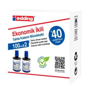 EDDING LM1199K203 TAHTA KALEM MÜREKKEBİ 2Lİ x100 ML MAVİ