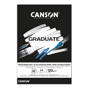CANSON A4 GRADUATE SİYAH ÇİZİM DEFTERİ 120 GR. 20 YP.