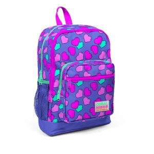CORAL HIGH 23463 KİDS LAVANTA PEMBE KALPLİ DESENLİ DÖRT BÖLMELİ OKUL SIRT ÇANTASI