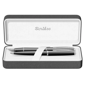 SCRIKSS 33 DOLMAKALEM+TUKENMEZ KALEM  TAKIM SİYAH KUTULU