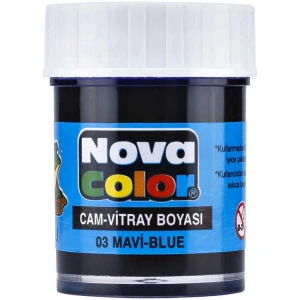 NOVA COLOR MAVİ 30 CC ŞİŞE SU BAZLI CAM BOYASI