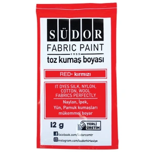 SÜDOR KB03 TOZ KUMAŞ BOYASI KIRMIZI 12 GR.