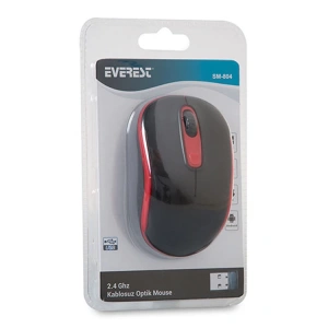EVEREST SM-804 USB 2.4Ghz OPTİK WIRELESS MOUSE SİYAH-KIRMIZI