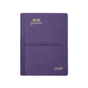 ECE 12X16 YENİ MARMARİS LASTİKLİ GÜNLÜK AJANDA  MOR