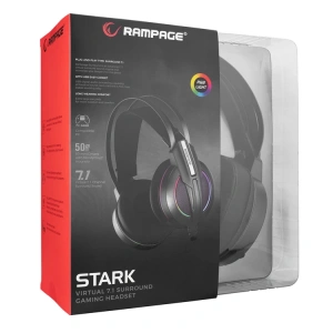 RAMPAGE RM-K6 STARK USB 7.1 DOUBLE RGB EFEKT METALİK GRİ