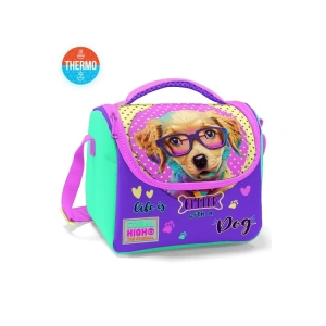 CORAL HIGH 11752 KIDS SARI PEMBE SEVİMLİ KÖPEK DESENLİ THERMO BESLENME ÇANTASI