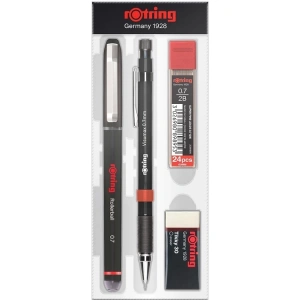 ROTRING VISUMAX + SİYAH ROLLER + MİN + SİLGİ 4LÜ OFİS SETİ - 0.7 mm