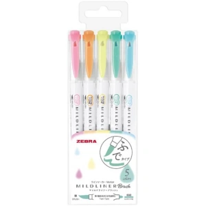 ZEBRA MILDLINER BRUSHPEN ÇİFT TARAFLI FIRÇA UÇLU KALEM SETİ 5Lİ  WFT8-5C