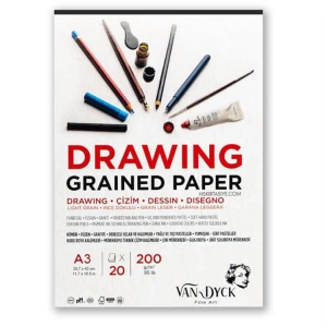 VAN DYCK A3 200gr 20YP DRAWING ÇİZİM BLOK DEFTERİ İNCE DOKULU VD20013