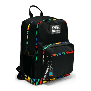 CORAL HIGH 23633 KIDS SİYAH GRAFİTİ DESENLİ DÖRT BÖLMELİ SIRT ÇANTASI