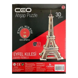 CEO 3 BOYUTLU BASKILI AHŞAP PUZZLE EYFEL KULESİ CEO-AP0014