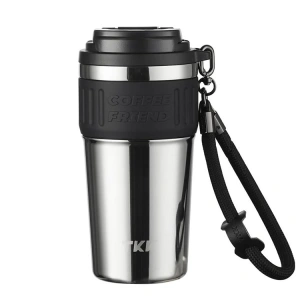 VAGONLİFE  T2023 TKK PİPETLİ ASKILI ÇELİK TERMOS MUG 630 ML GÜMÜŞ (STEEL)