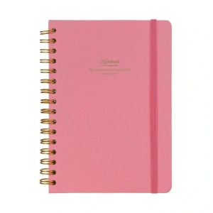 VICTORIAS JOURNALS 1604 CANVAS SERT KAPAK A5  100gr.160 SYF. NOKTALI DEFTER PEMBE