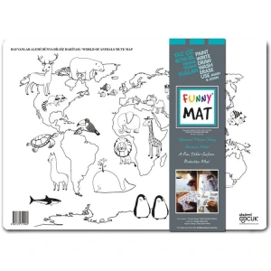 AKADEMİ ÇOCUK - FUNNY MAT - HAYVANLAR ALEMİ DÜNYA DİLSİZ HARİTASI 48x33,5cm