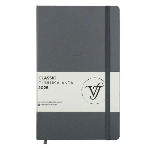 VICTORIAS JOURNALS 124-1454 13X21 CLASSIC LASTİKLİ GÜNLÜK AJANDA - GRİ