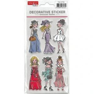 TANEX KIDS TNX-27110 DEKORATİF ETİKETLER - PUFFY HAVALI KIZLAR SERİSİ STICKER - TEKLİ