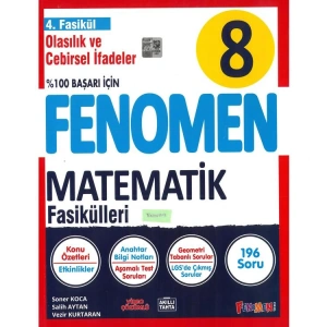 FENOMEN  8. SINIF MATEMATİK 4. FASİKÜL - OLASILIK CEBİRSEL İFADELER VE ÖZDEŞLİKLER
