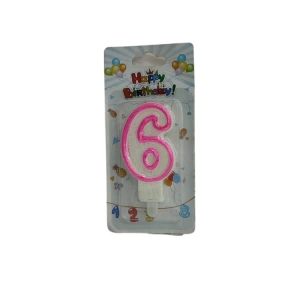 TEKNOPOİNT SİMLİ MUM RAKAM PEMBE 6